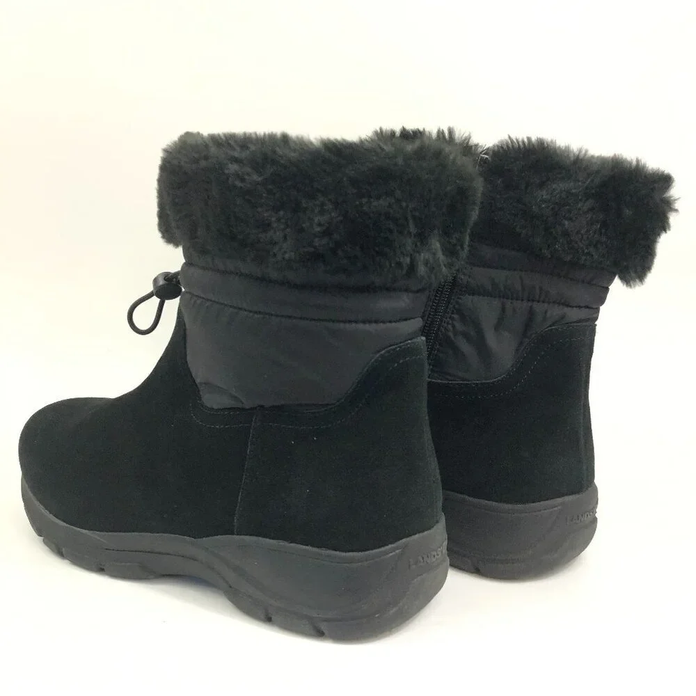 Lands' End Black Snow Boots Boots With Faux Fur Top Size 11D